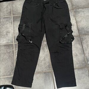Fashion Nova Men's Jet Black Cargo Pants